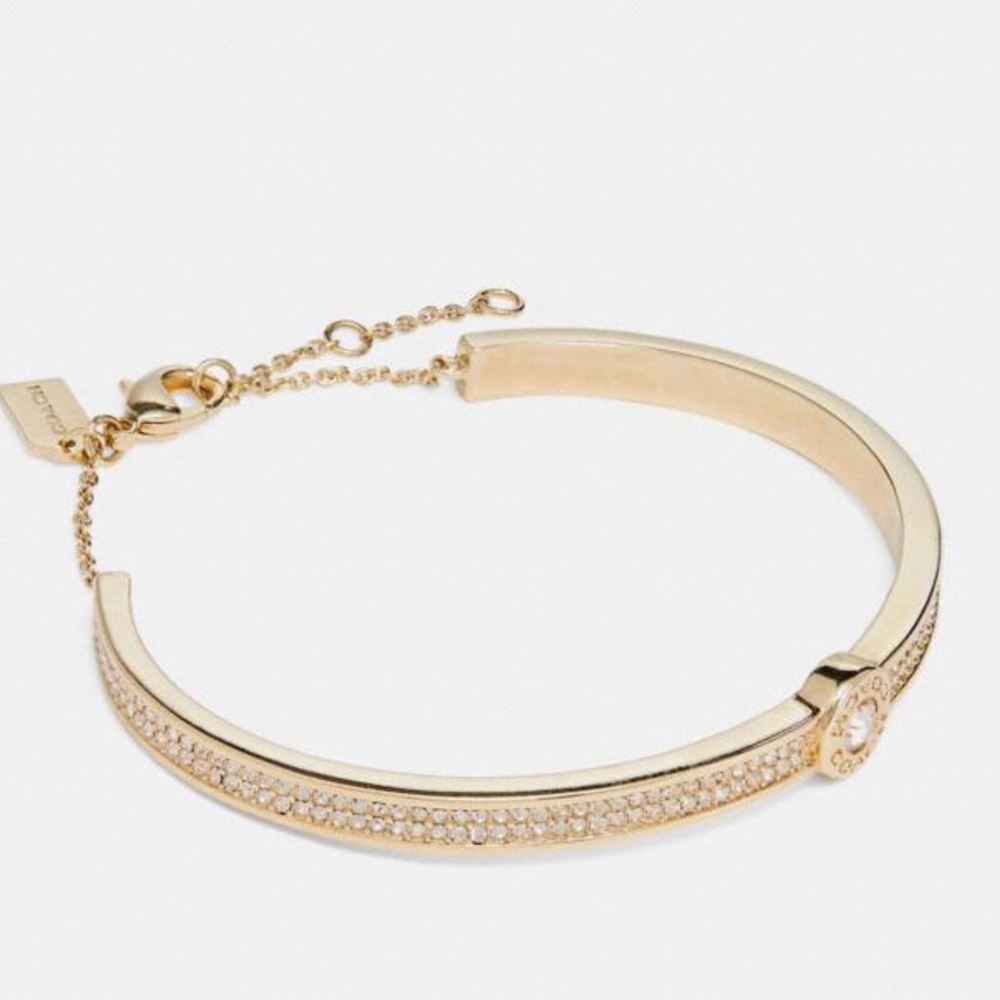 BOXED Coach Open Circle Pave Bracelet